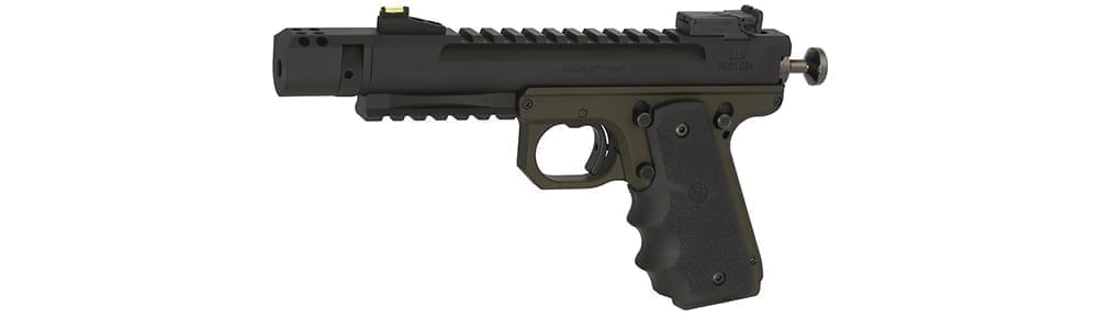black pistol with white background