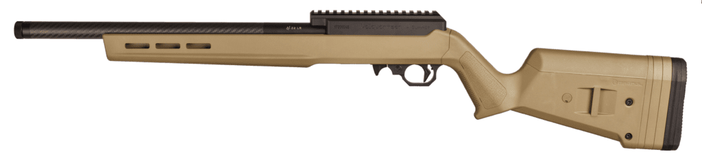 A brown summit rifle 17 mach from magpul stock